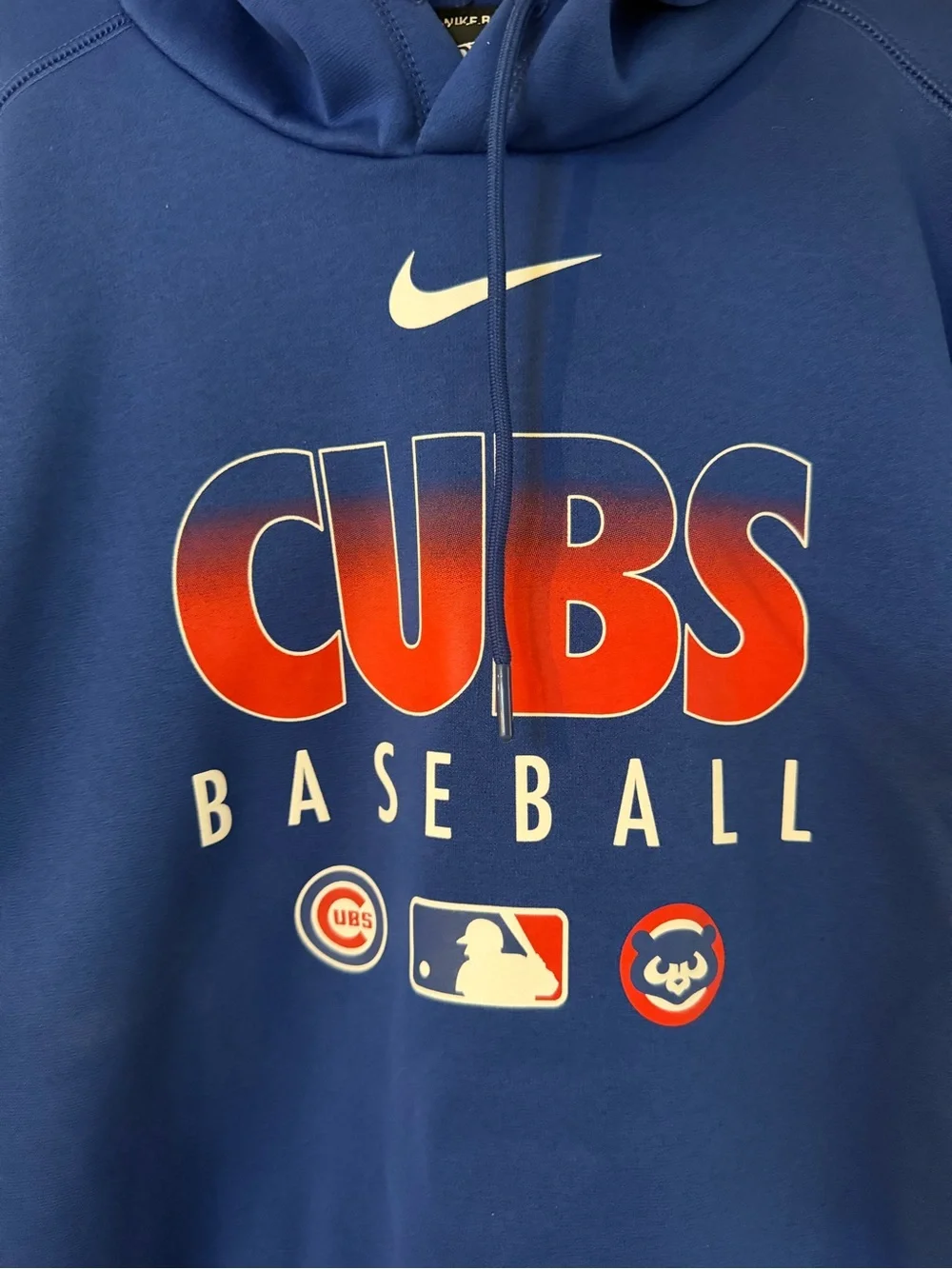 Nike Royal Blue Cubs Baseball Pullover Hoodie-men’s small